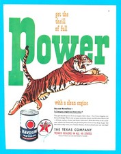 Havoline motor Oil Texaco Tiger power Texas engine maintenance 1949 PRINT AD