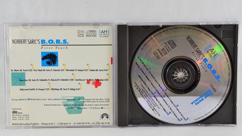 NORBERT SARICS B.O.B.S. feat. WATTA / MCCALLA - First Touch - AH Records CD 1991 - Bild 3 von 3
