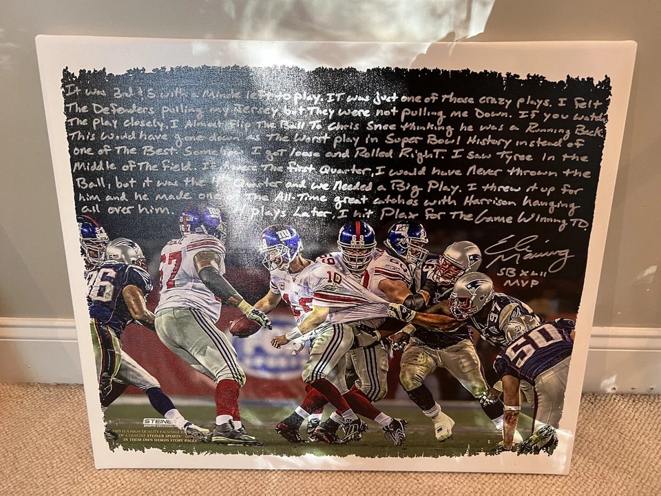 Eli Manning Superbowl XLII MVP Signed Canvas Art. 26” X 22” - Image 4 of 4