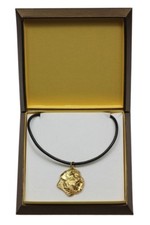 Boyero de Flandes - collar dorado con un perro en una caja Art Dog ES