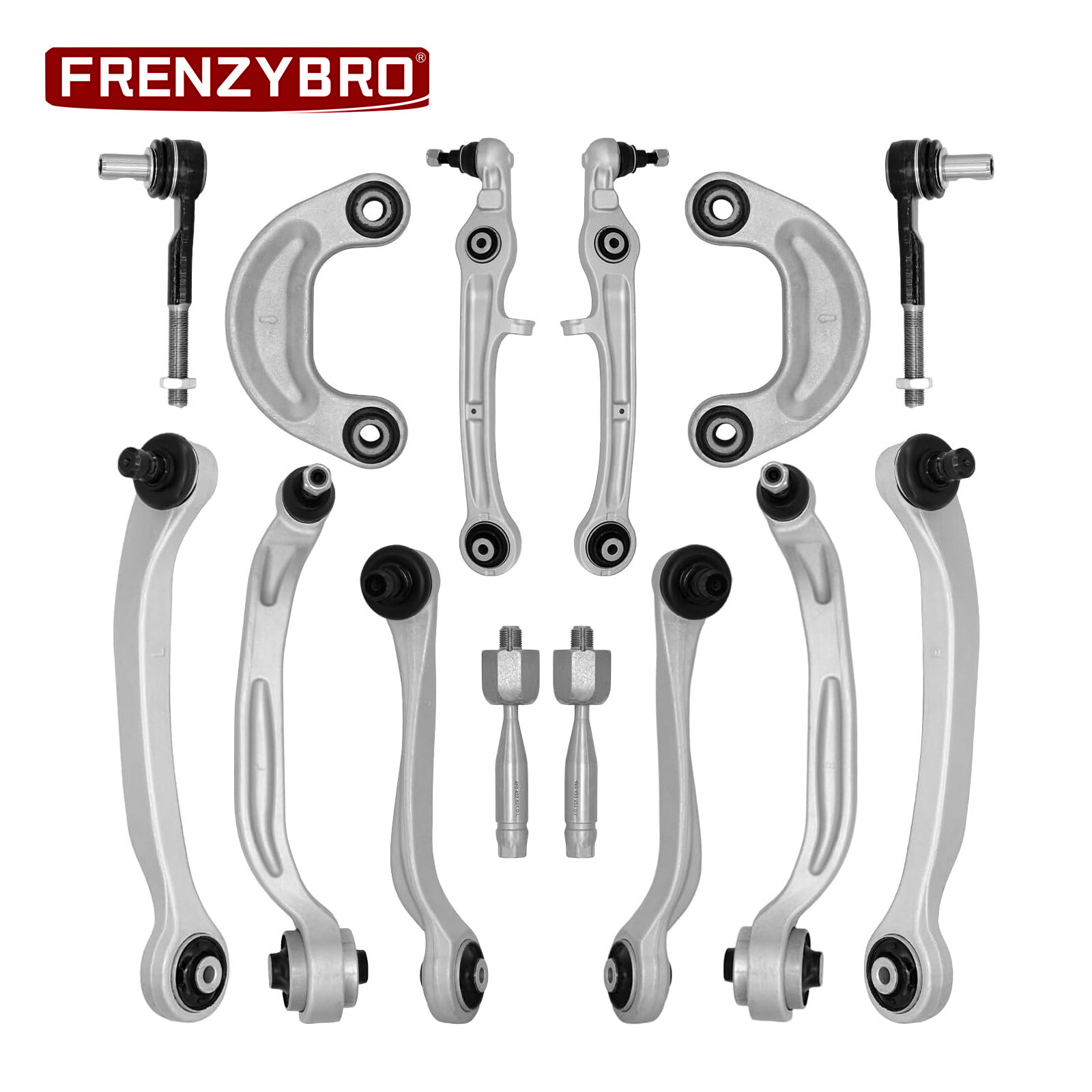 14Pcs Control Arms Tie Rod Upper Lower For 2004-19 Bentley Gt, Gtc & Flying Spur