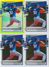 ANTHONY KAY ROOKIE 4 CARD LOT 2020 OPTIC LIME GREEN PRIZM RATED RC # 52 + BASE