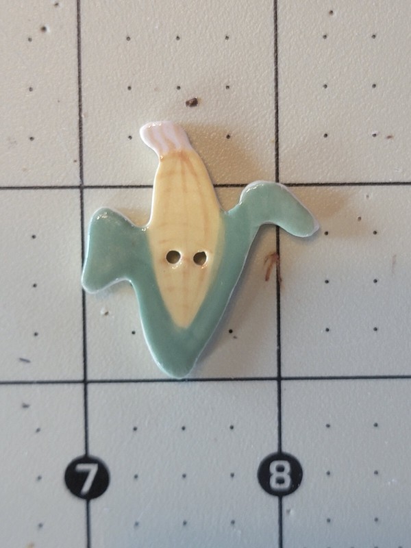 Ceramic Button NbS Large Sew Thru Corn 🌽 