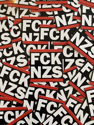 100x FCK NZS Aufkleber/Sticker 5,2cm x 5,2cm wetterfest