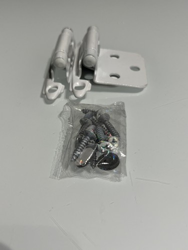 Cabinet Hinges White Flush Mount with Screws Pair Laurey - 28742 - Picture 5 of 5