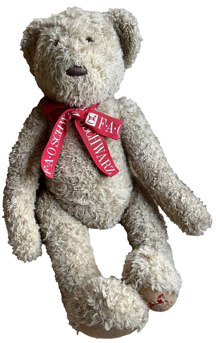 1999 FAO SCHWARTZ JOINTED CHRISTMAS TEDDY BEAR PLUSH 24 INCHES
