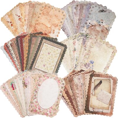 6Sets/60Sheets Vintage Scrapbook Paper Supplies DIY Journaling Supplies