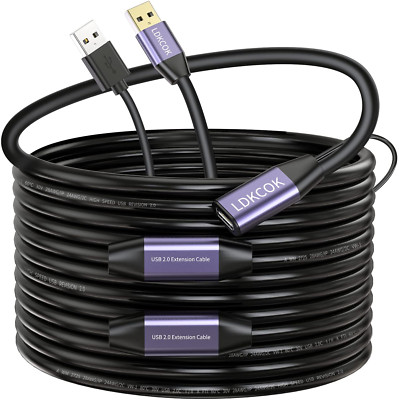 LDKCOK USB 2.0 Type A Male to A Female Active Repeater Extension Cable 100ft