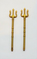 2 x DREIZACK WAFFE GOLD PLAYMOBIL zu R&ouml;mer Gladiator Speer Poseidon Nixe W90