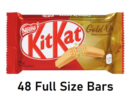 Nestle KitKat Gold Caramelized Chocolate Bar 42g/1.4oz Each 48 Full Size Bars - Picture 1 of 4