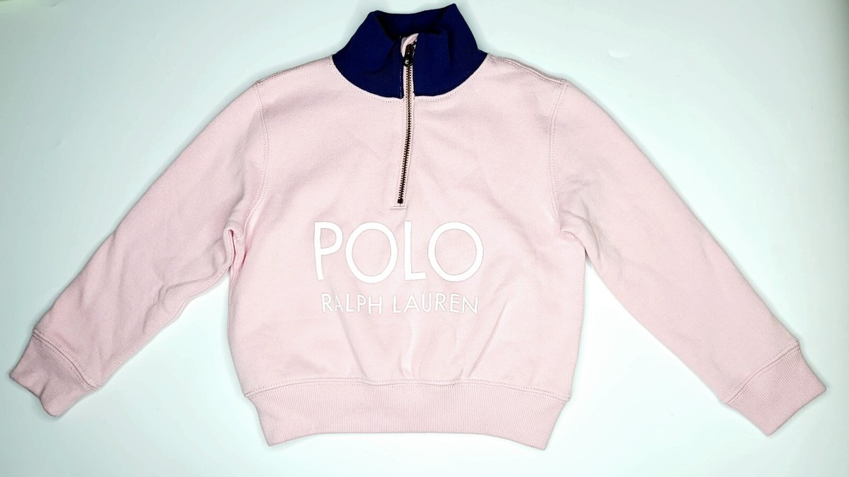 $70 Polo RALPH LAUREN Girls EXTRA LARGE 1/4 Zip MOCK Neck Sweatshirt  Pullover