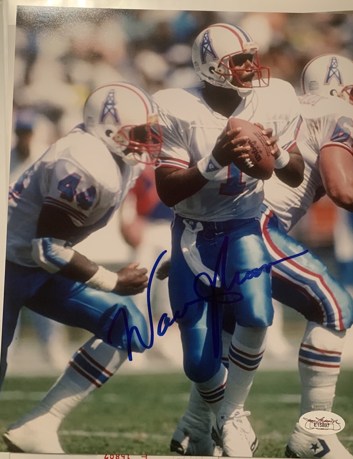 Warren Moon Autographed Signed 8x10 Photo Oilers JSA Coa 