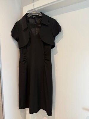 Comma Kleid schwarz (42) und passende Bolerojacke mit kurzem Arm, elegant