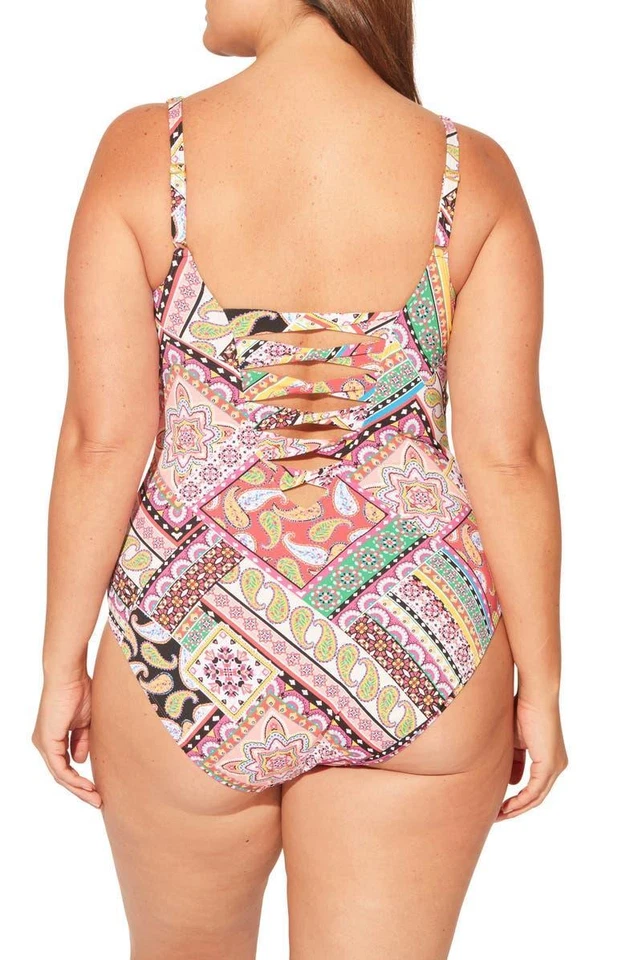 Bleu Rod Beattie 270729 Talla Grande Con Cordones Fuera del Hombro Mio Multi 20W Foto 2 de 2