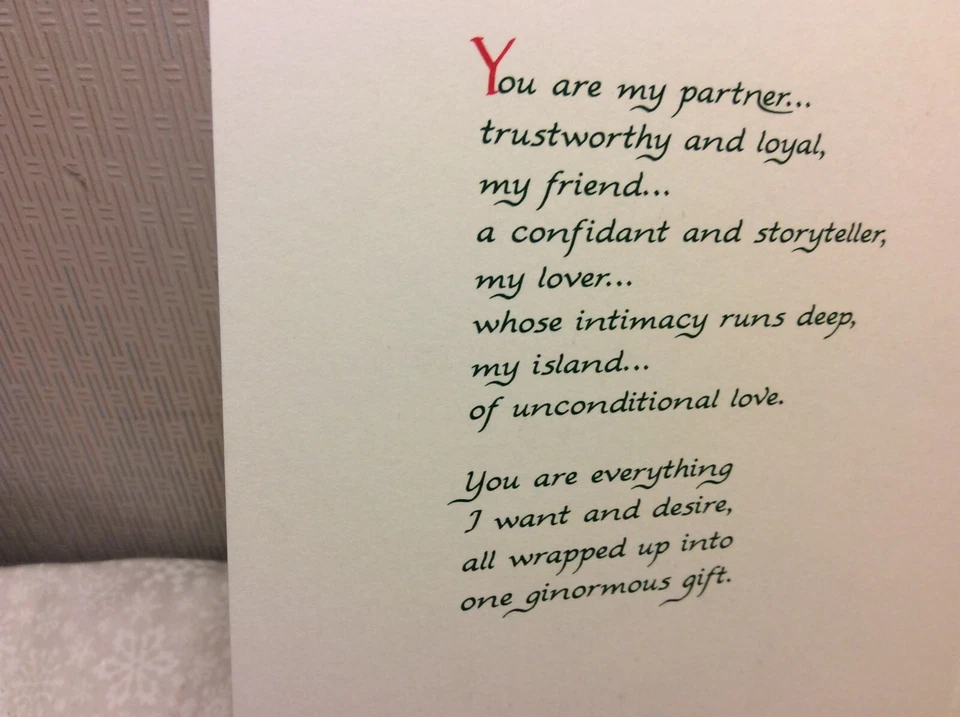 TARJETA DE FELICITACIÓN NAVIDAD BLUE MOUNTAIN Nueva con Sobre "Mi Marido en Navidad" Foto 3 de 4