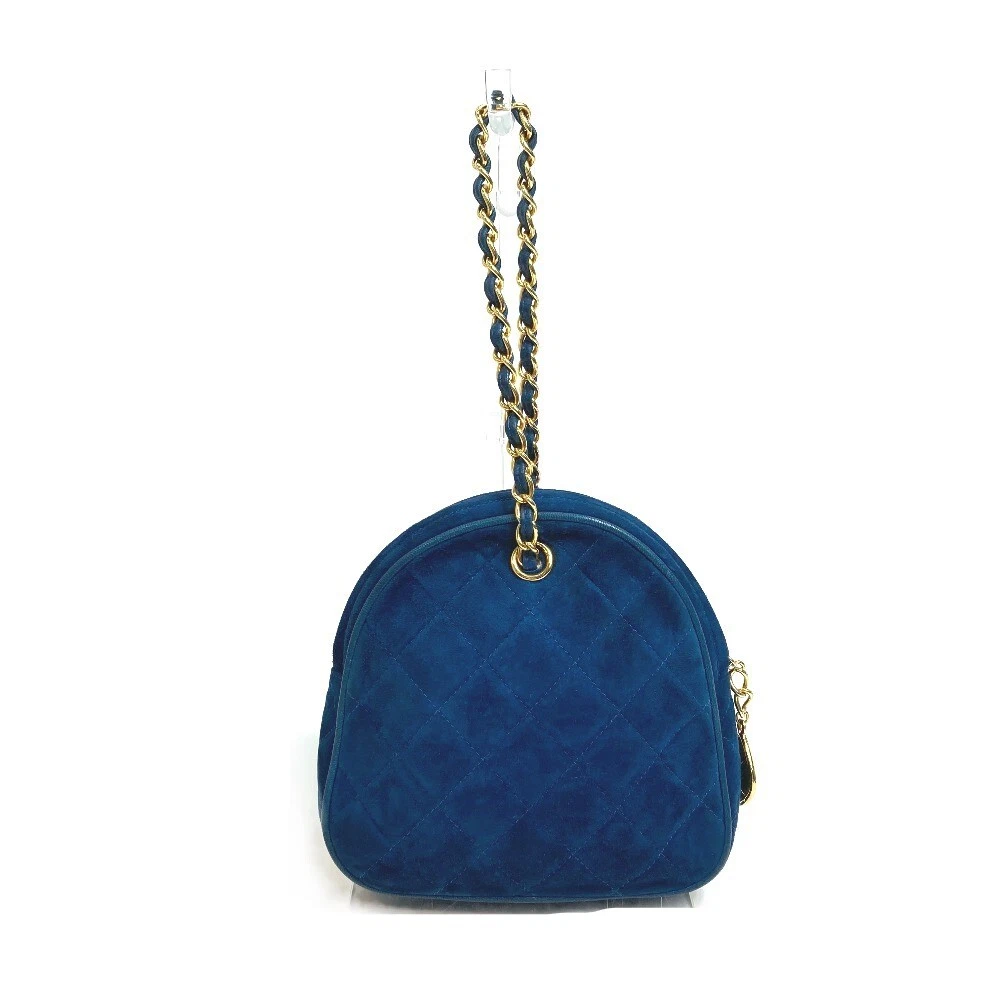 CHANEL CC Mark CC Matelasse Chain Party bag Hand Bag suede blue