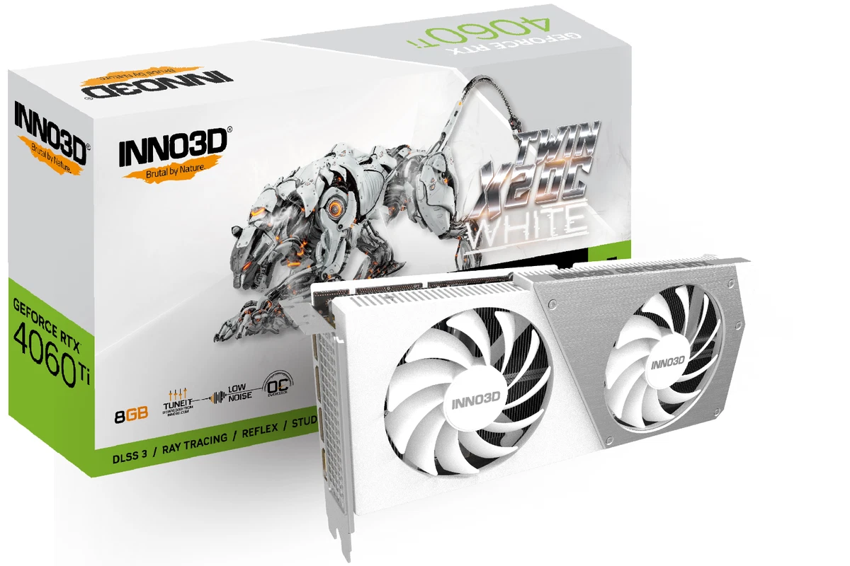 Inno3D GeForce RTX 4060 Ti DLSS 3 TWIN X2 OC White 8GB GDDR6 128 bit HDMI DP