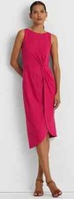 Ralph Lauren SPORT PINK Women's Twist-Front Stretch Jersey Dress, US 6