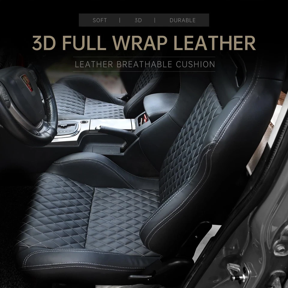 2 Pcs Adjustable Universal Racing Seats with Sliders, Bucket Seats for VW Foto 4 de 4