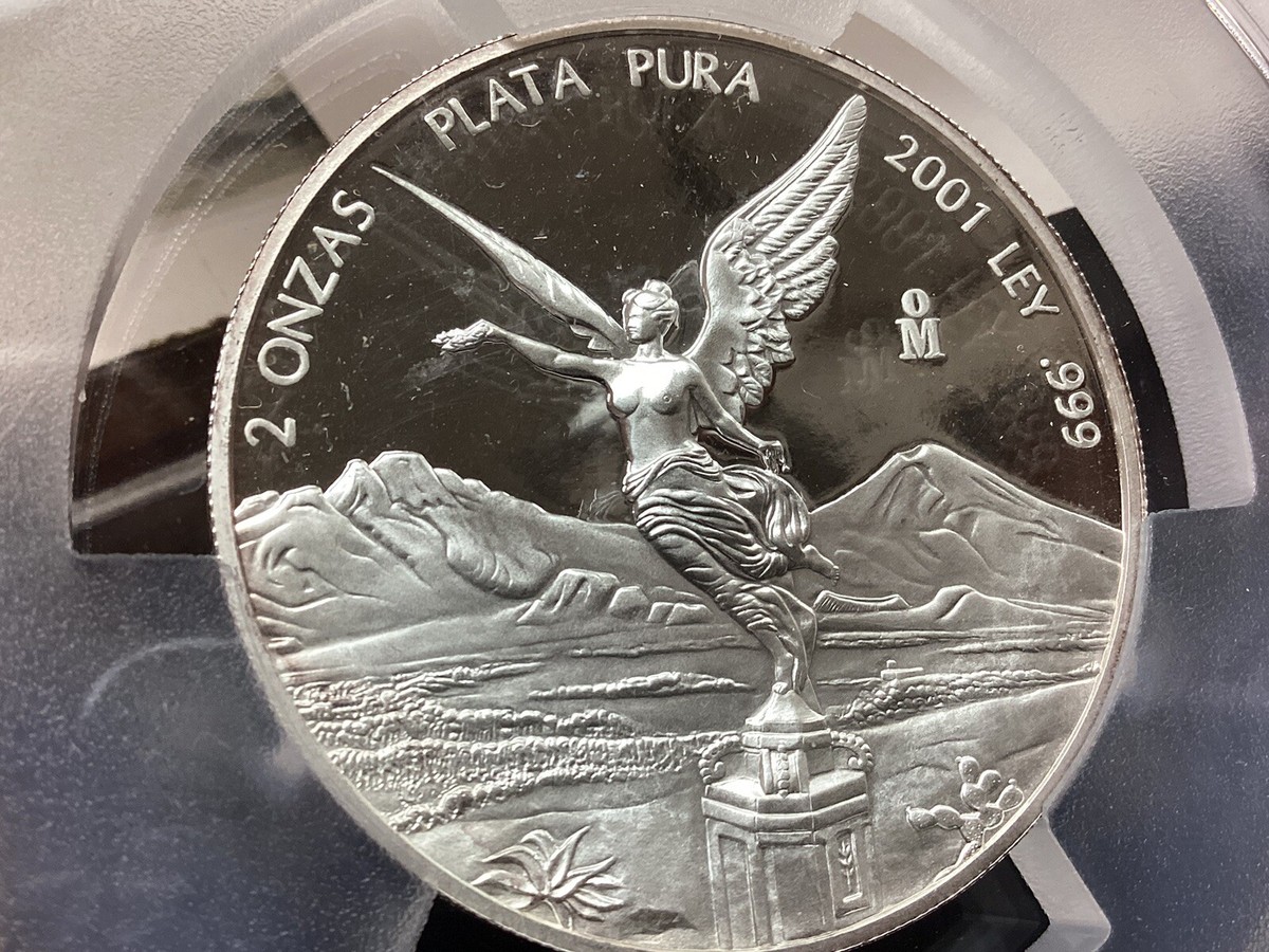 Mexico 2001 2 Oz 2 Onzas Libertad Proof PCGS PF66 Dcam Top Pop