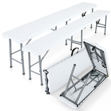 AREBOS 2x Bank klappbar Sitzbank Bierbank Gartenbank Klappbank Campingbank