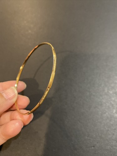 SIGNED EG Eternagold 14K YELLOW GOLD BANGLE BRACELET - Picture 5 of 7