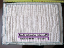 100% Cotton Chinese DSQ prefold diapers TODDLER Natural UNBLEACHED 4/8/4 