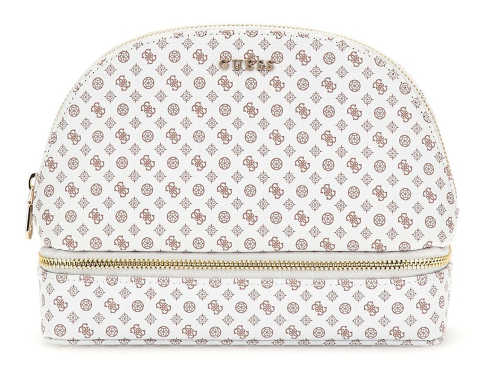 GUESS utility bag Dome Cosmetic Pouch L White Logo Multi