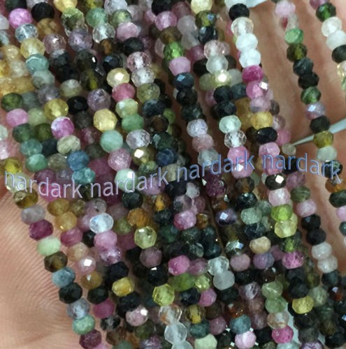 Bright Rainbow Color Multi Gemstone Smooth Rondelle Beads Size