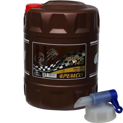 20 Liter PEMCO Motoröl iDRIVE 140 15W-40 API SL/CF Engine Oil Öl + Auslaufhahn