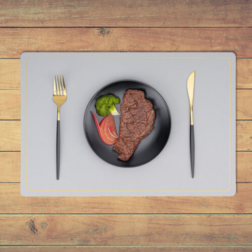 Set of 4 Faux Leather Placemat Kitchen Dining Table Mats Heat Resistant Non-Slip - Picture 32 of 50