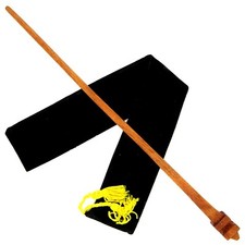 15" Hand Carved Mahogany Wood Credence Wizards Magic Wand Wicca Pagan w/Free Bag
