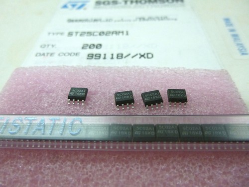 10 Stück / 10 pieces ST25C02AM1 = 24C02 2K SERIAL I²C BUS EEPROM SO-8 - Picture 5 of 8
