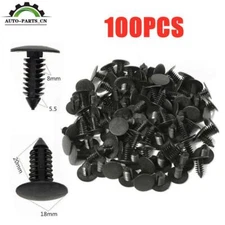 100/Pack 8mm Bumper Clips Car Hole Plastic Rivets Fastener Fender Push Trim Pin