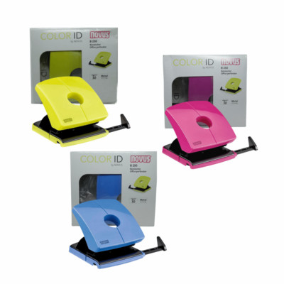 Locher Bürolocher Novus B230 ColorID Papierlocher  DIN A4 A5 A6 B5 B6 pink grün