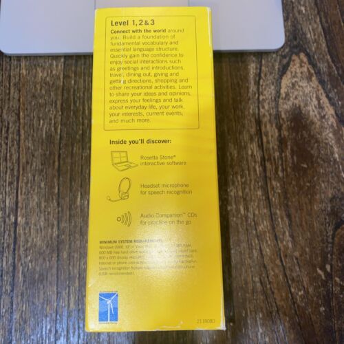 Rosetta Stone French Levels 1-3 Audio Companion CD Set USB Headset Version 3 NEW - Picture 3 of 4