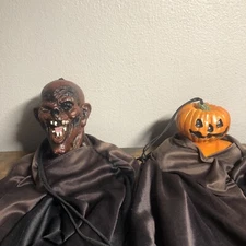 Halloween Vintage 1996 and 99 (paper magic Halloween) Hanging Pumpkin ￼& Ghoul