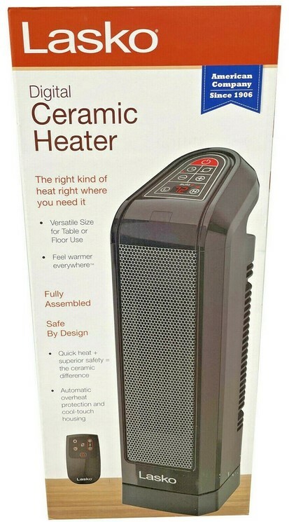 LASKO DIGITAL CERAMIC TOWER HEATER WITH REMOTE CONTROL, BLACK*DISTRESSED  PKG*NEW | eBay