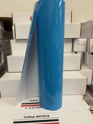 1 Roll Light Blue  Glossy Vinyl 24 '' x 50 yards (150 Feet )  Interflex  cars ok