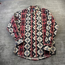 Wrangler Shirt Mens Medium Aztec Western Southwestern Cowboy Snap Retro