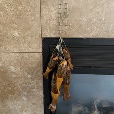 5-Vintage Fish On Stringer Hand Carved Wooden