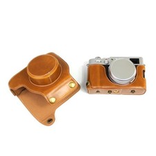 For Fujifilm X100v Leather Case Camera Bag Protective Base Cover shell black