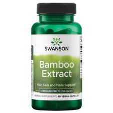 Swanson Bamboo Extract Vegetable Capsules, 300 mg, 60 Count