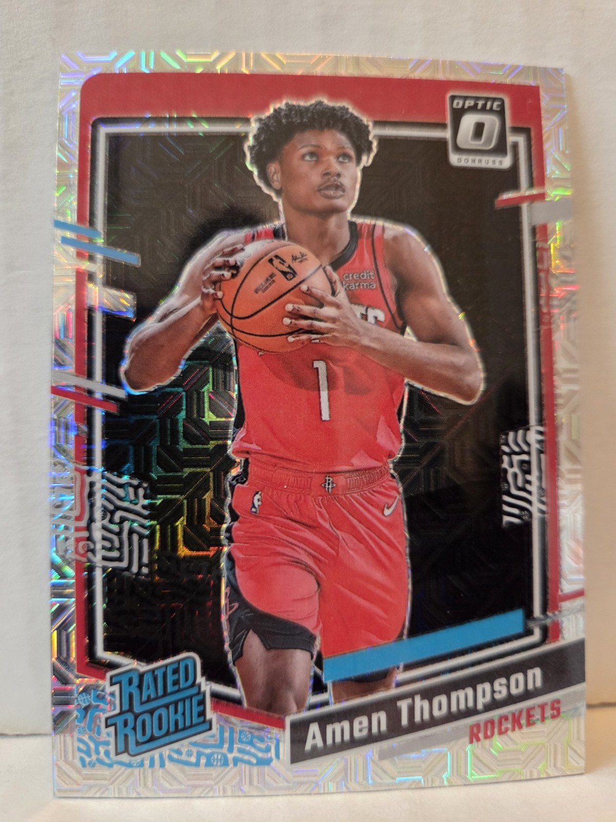 Amen Thompson 2023-24 Donruss Optic #229 Mojo Choice Prizm Rated Rookie