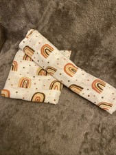 Set of 2 Gilquen Baby Rainbow Muslin Wraps Bamboo Cotton Thin Blanket Nursery