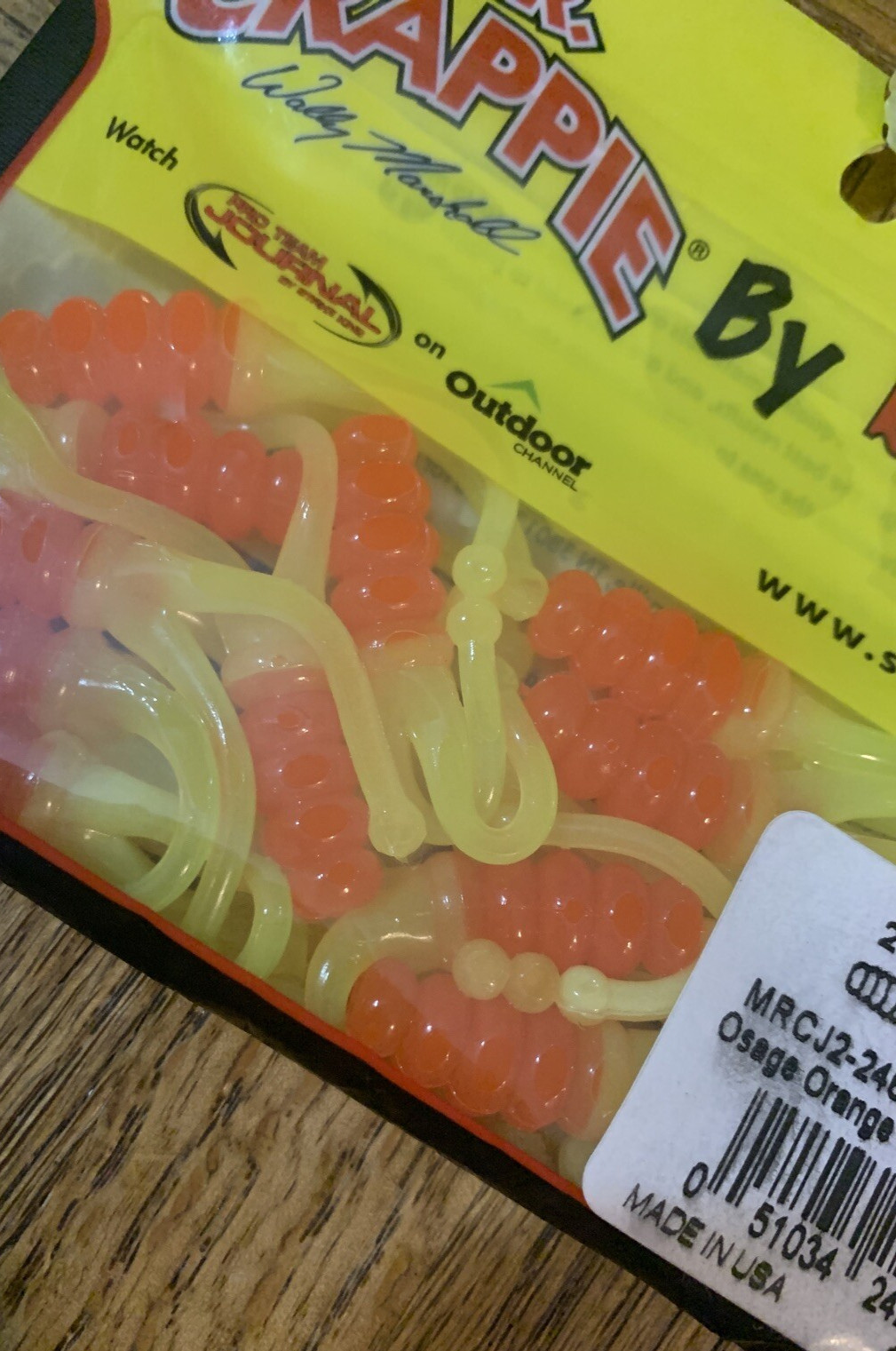 Mr. Crappie Strike King #MRCJ2-248G 2” Joker Osage Orange Glow-1pk 15pcs-NEW - Image 2