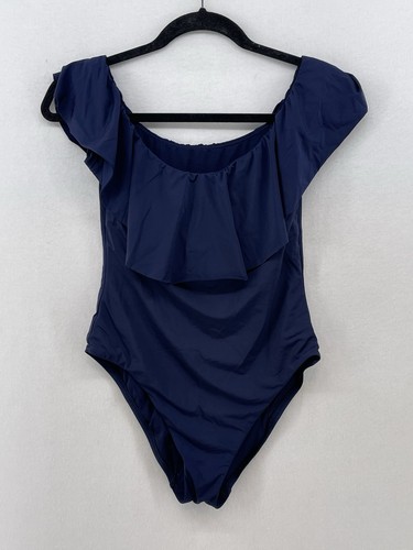 Trina Turk schulterfreier Badeanzug mit Rüschen Damen 6 marineblau gepolstert