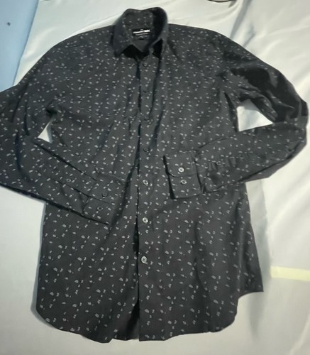 Express 1MX Slim Stretch Cotton Button Dress Shirt Men 14-14.5 Blue - Picture 2 of 8