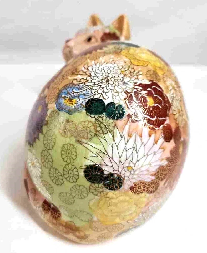 Antigua estatuilla de gato Seto Ware rara, c. 1920 (o anterior) Taisho Japón Foto 4 de 4