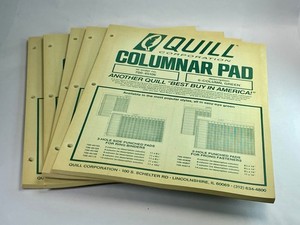 5 Quill Columnar Pads 6-column, Green 11 x 8 1/2" (700-45106)